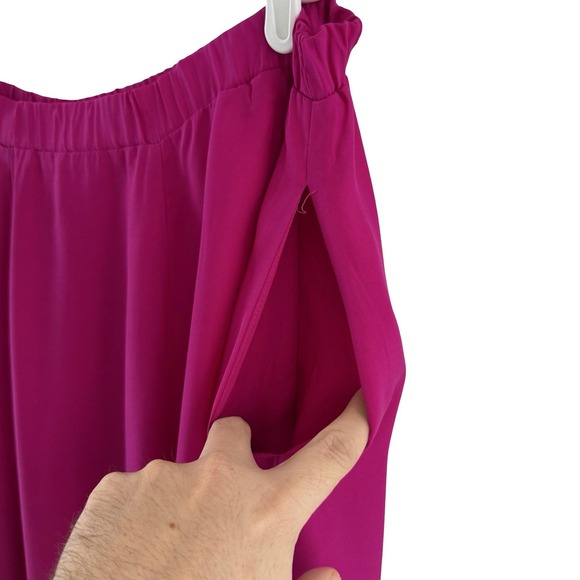 Vintage Neiman‎ Marcus Skirt Womens XL Fuchsia Maxi Long Elastic Waist Pockets - Picture 8 of 15